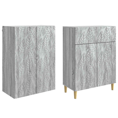 Cabinet Set 2 pcs Grey Sonoma Engineered Wood