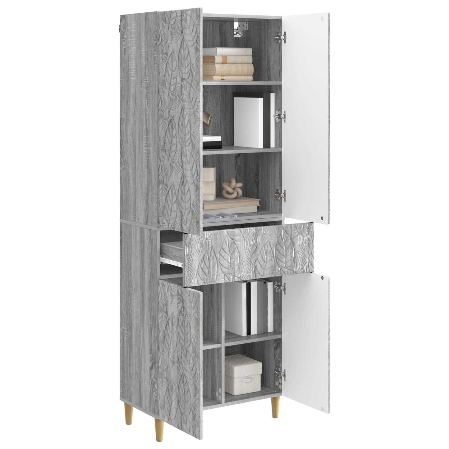 Cabinet Set 2 pcs Grey Sonoma Engineered Wood