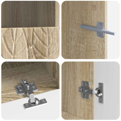 5 Piece LED TV Cabinet Sonoma Oak Engineered Wood