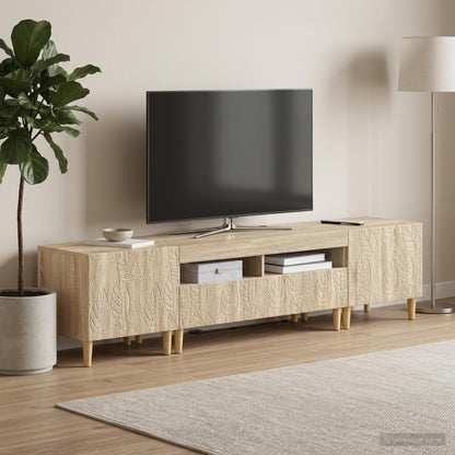 5 Piece LED TV Cabinet Sonoma Oak Engineered Wood