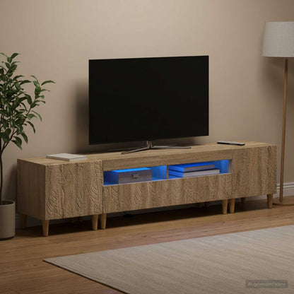 5 Piece LED TV Cabinet Sonoma Oak Engineered Wood