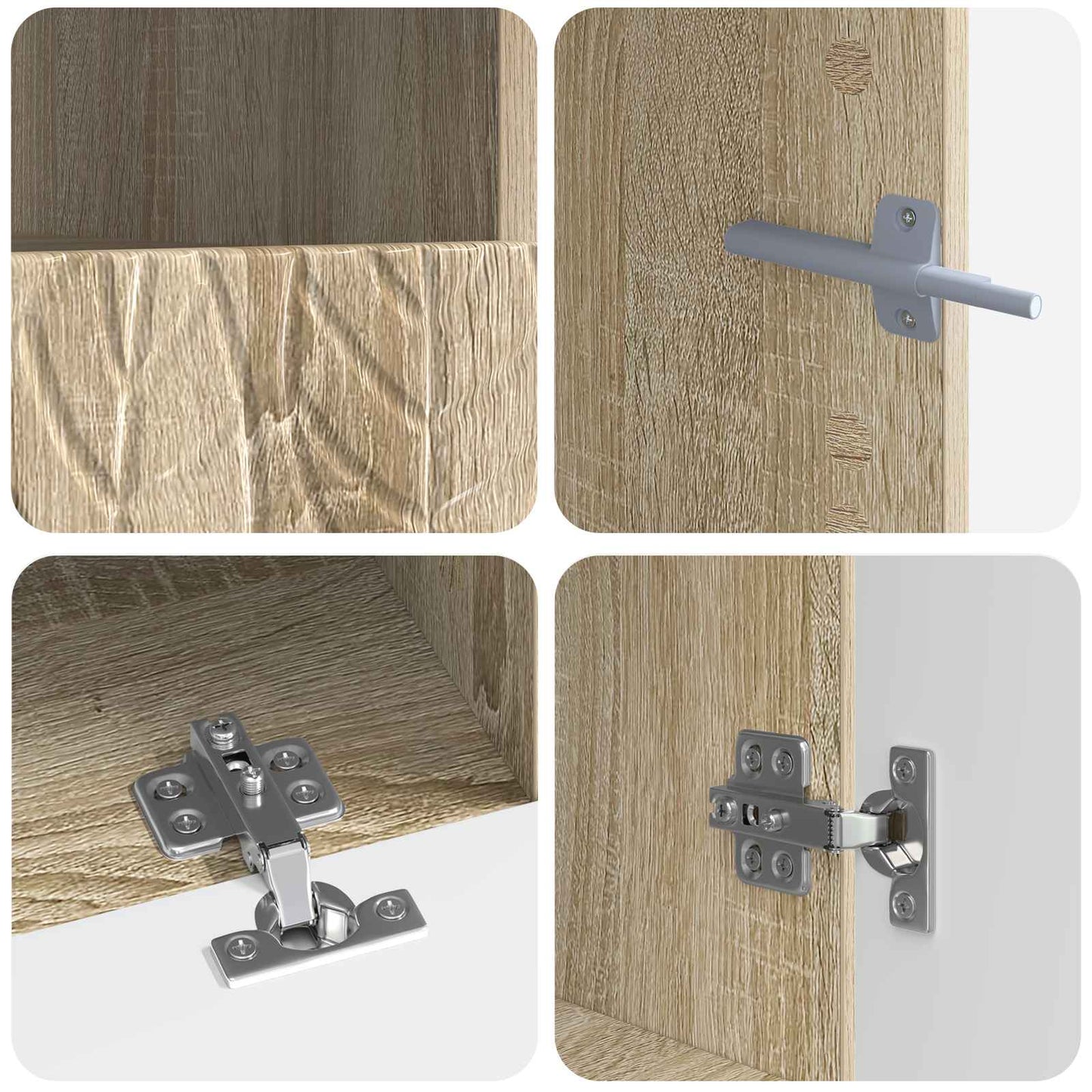 5 Piece LED TV Cabinet Sonoma Oak Engineered Wood