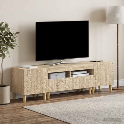 5 Piece LED TV Cabinet Sonoma Oak Engineered Wood
