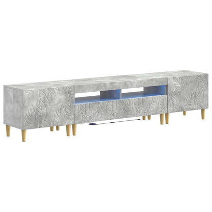 5 Piece LED TV Cabinet Concrete Grey Engineered Wood