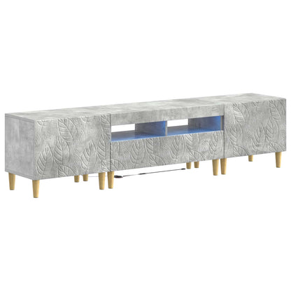 5 Piece LED TV Cabinet Concrete Grey Engineered Wood