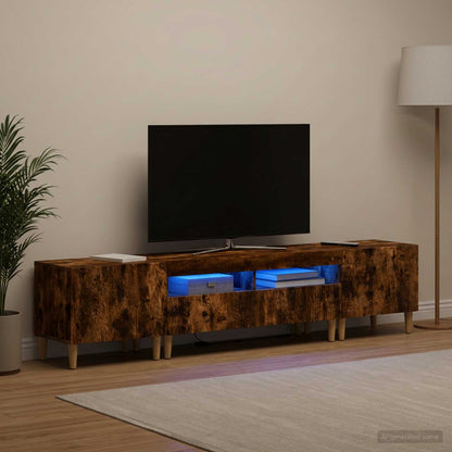5 Piece LED TV Cabinet Smoked Oak Engineered Wood