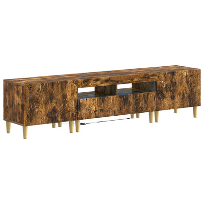 5 Piece LED TV Cabinet Smoked Oak Engineered Wood