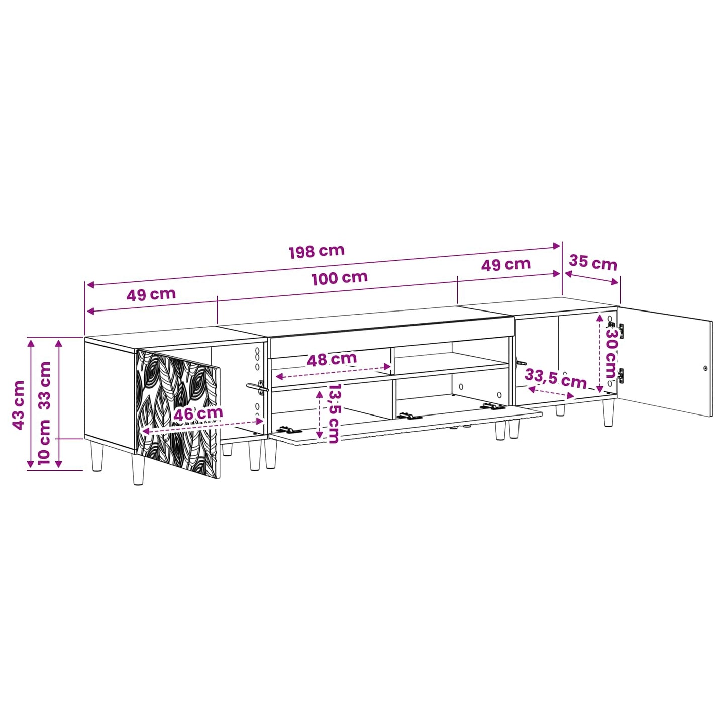 5 Piece LED TV Cabinet Grey Sonoma Engineered Wood