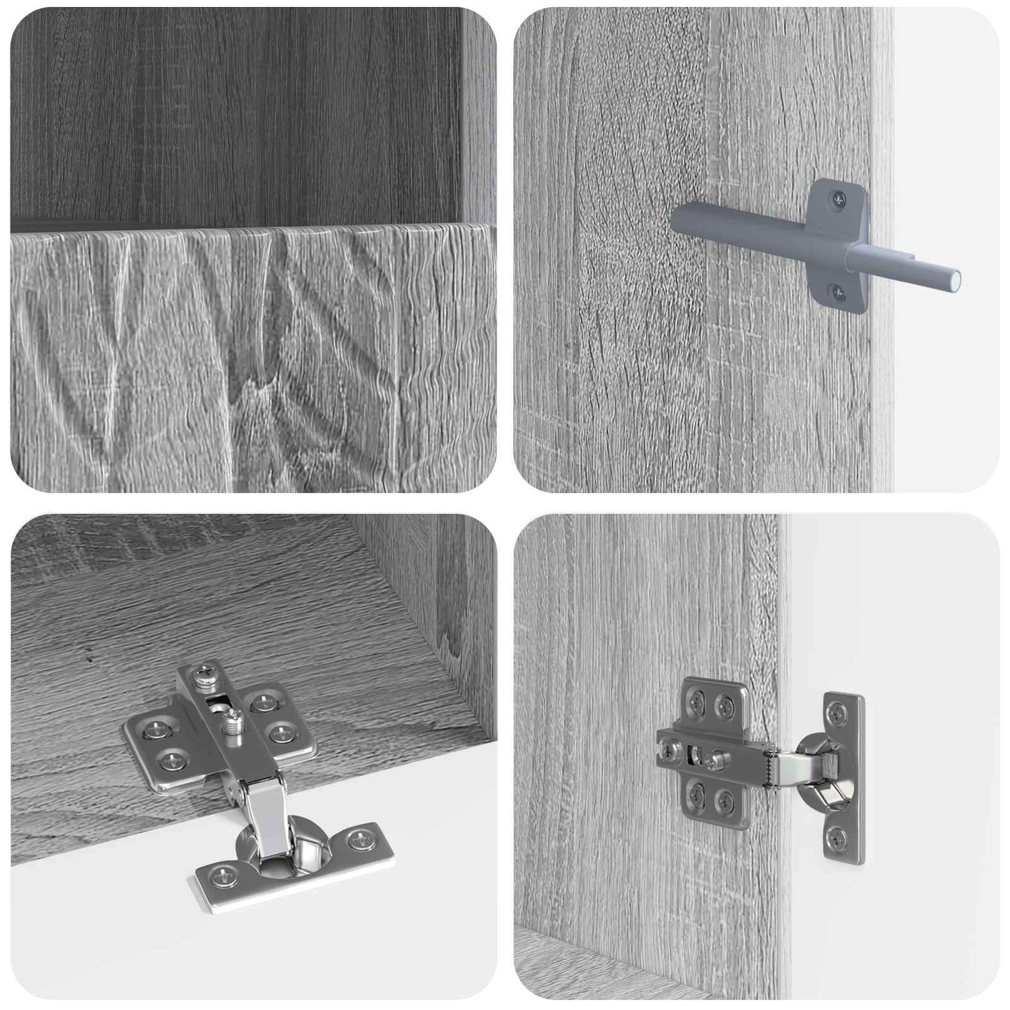 5 Piece LED TV Cabinet Grey Sonoma Engineered Wood