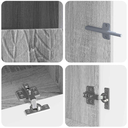 5 Piece LED TV Cabinet Grey Sonoma Engineered Wood