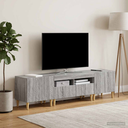 5 Piece LED TV Cabinet Grey Sonoma Engineered Wood