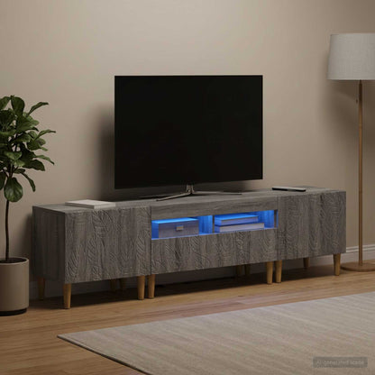 5 Piece LED TV Cabinet Grey Sonoma Engineered Wood