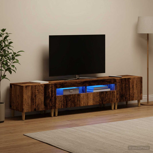 3 Piece LED TV Cabinet DELFT Old Wood Engineered Wood