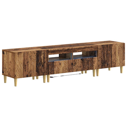 5 Piece LED TV Cabinet Old Wood Engineered Wood