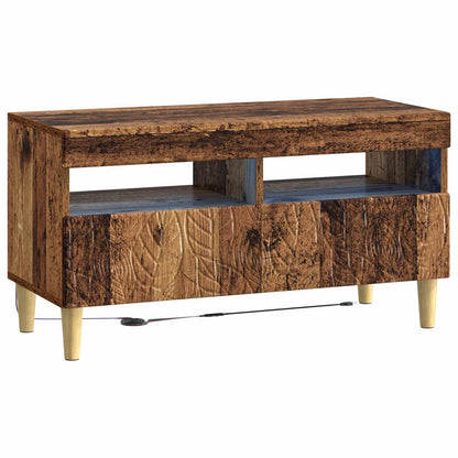 5 Piece LED TV Cabinet Old Wood Engineered Wood