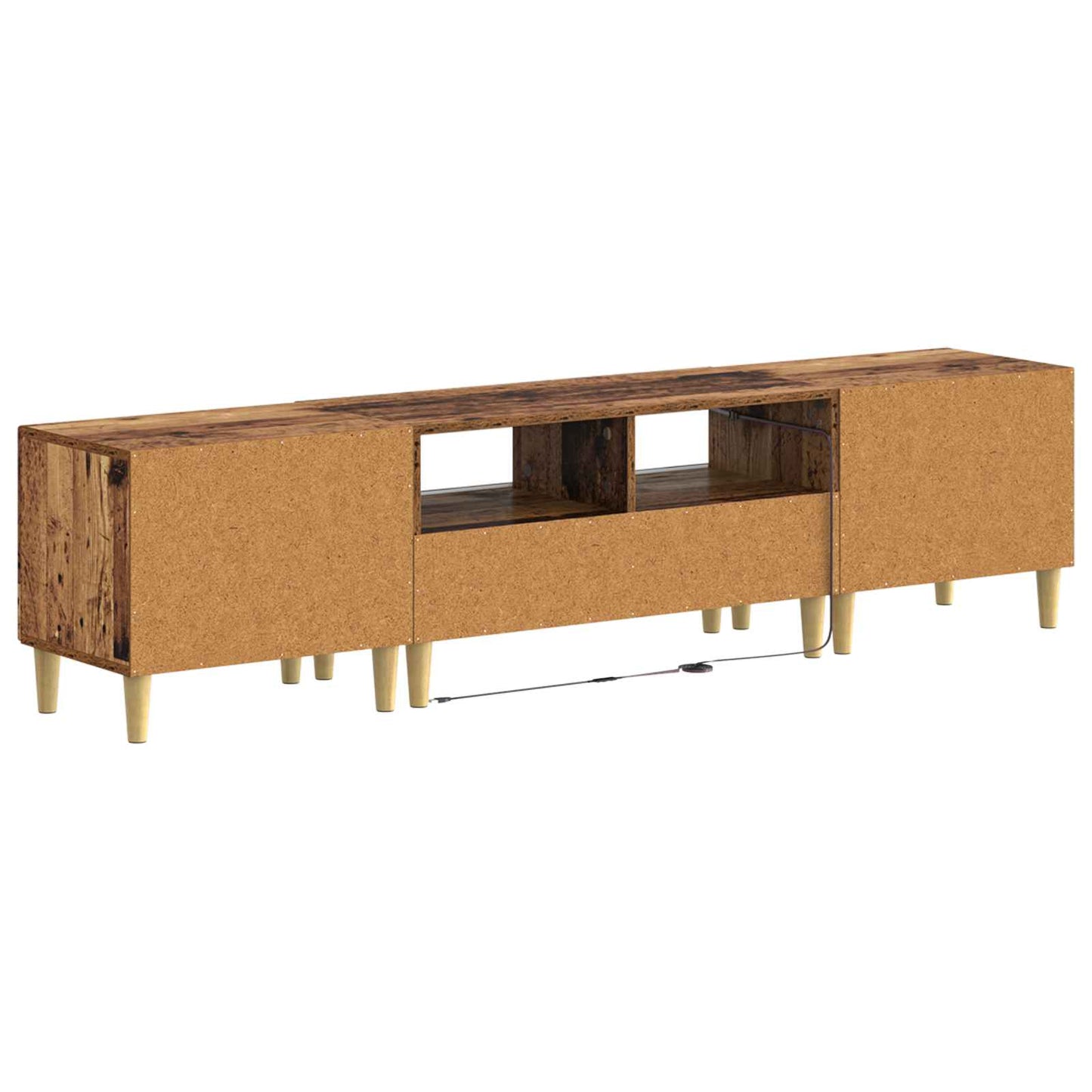5 Piece LED TV Cabinet Old Wood Engineered Wood