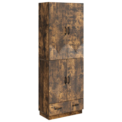 Cabinet Set 2 pcs Smoked Oak Engineered Wood