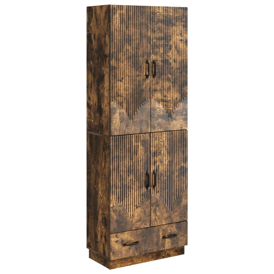 Cabinet Set 2 pcs Smoked Oak Engineered Wood