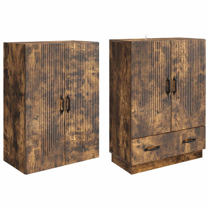 Cabinet Set 2 pcs Smoked Oak Engineered Wood