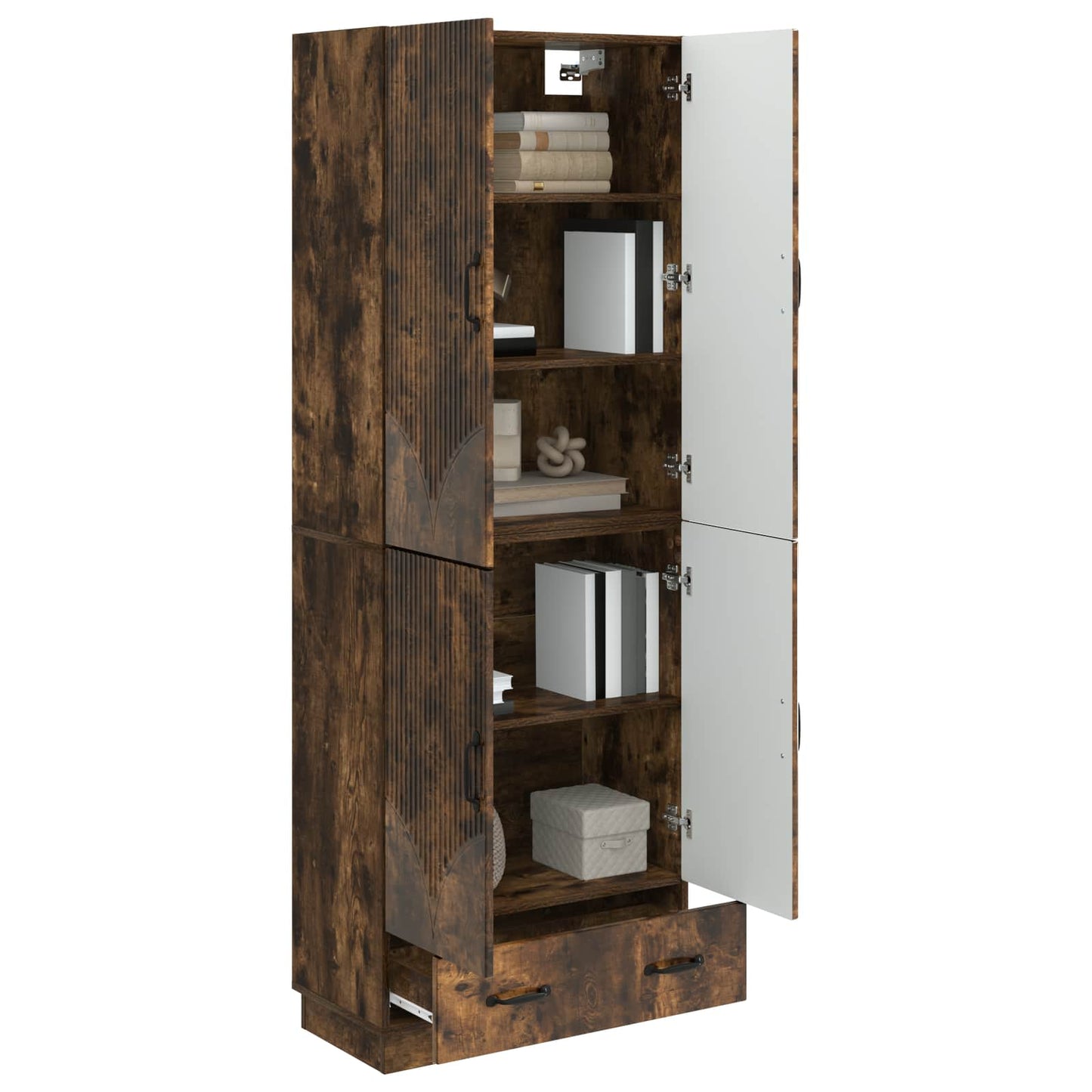 Cabinet Set 2 pcs Smoked Oak Engineered Wood