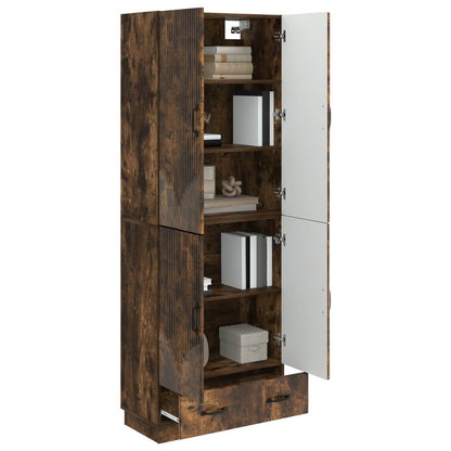 Cabinet Set 2 pcs Smoked Oak Engineered Wood