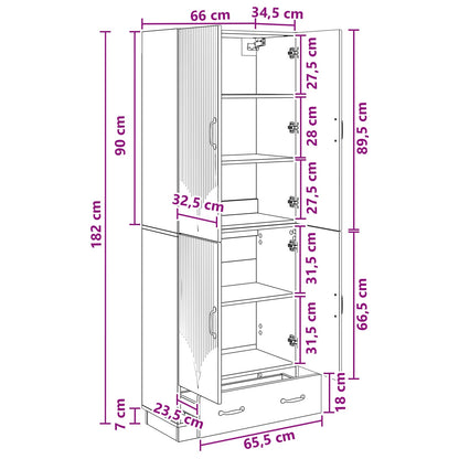 Cabinet Set 2 pcs Smoked Oak Engineered Wood