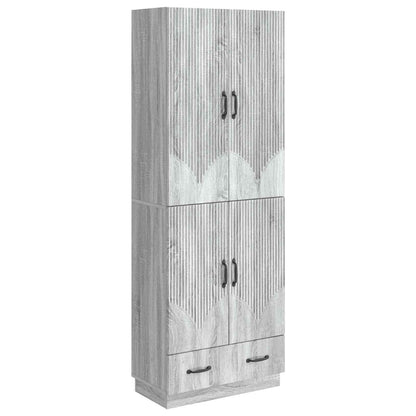 Cabinet Set 2 pcs Grey Sonoma Engineered Wood