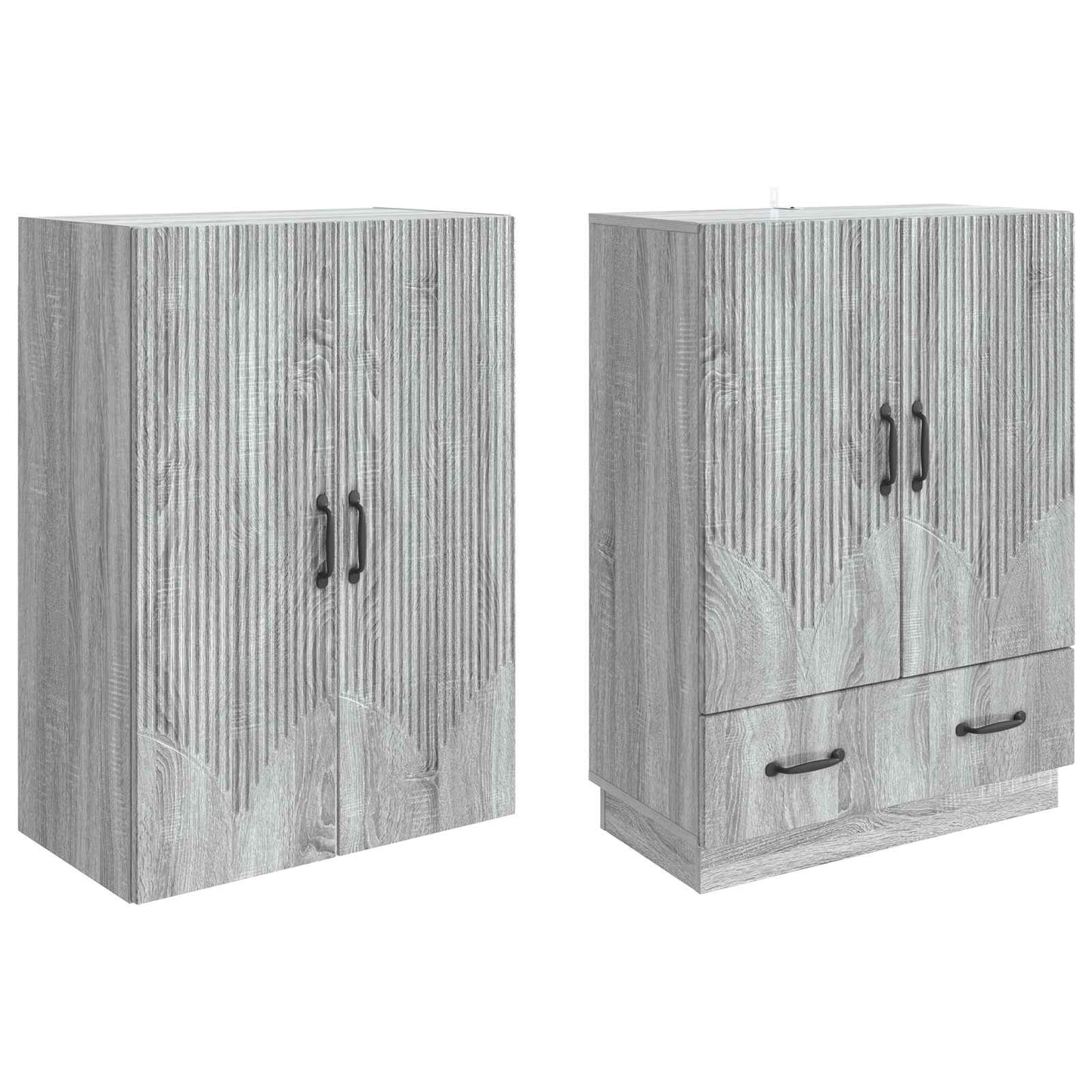 Cabinet Set 2 pcs Grey Sonoma Engineered Wood