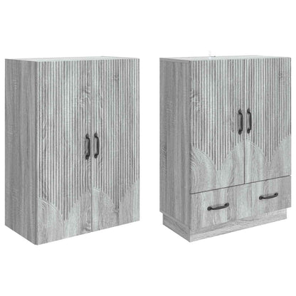 Cabinet Set 2 pcs Grey Sonoma Engineered Wood