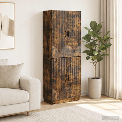 Cabinet Set 2 pcs Smoked Oak Engineered Wood