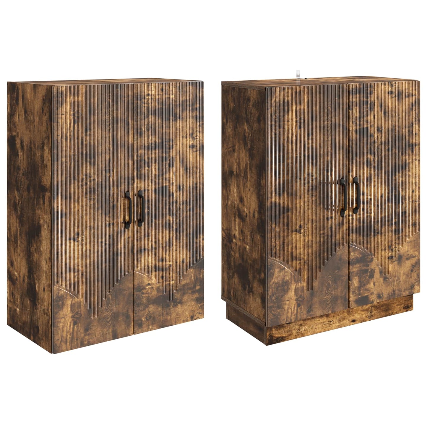 Cabinet Set 2 pcs Smoked Oak Engineered Wood