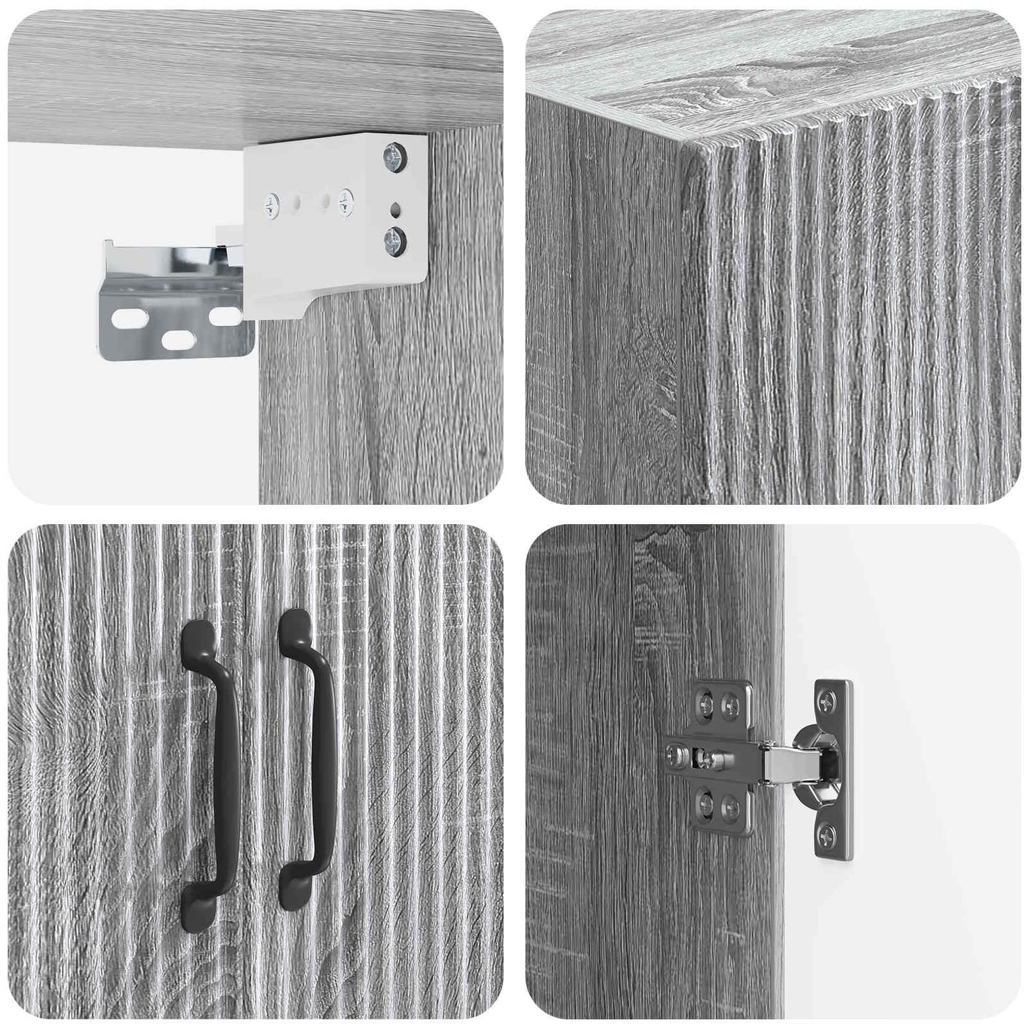 Cabinet Set 2 pcs Grey Sonoma Engineered Wood