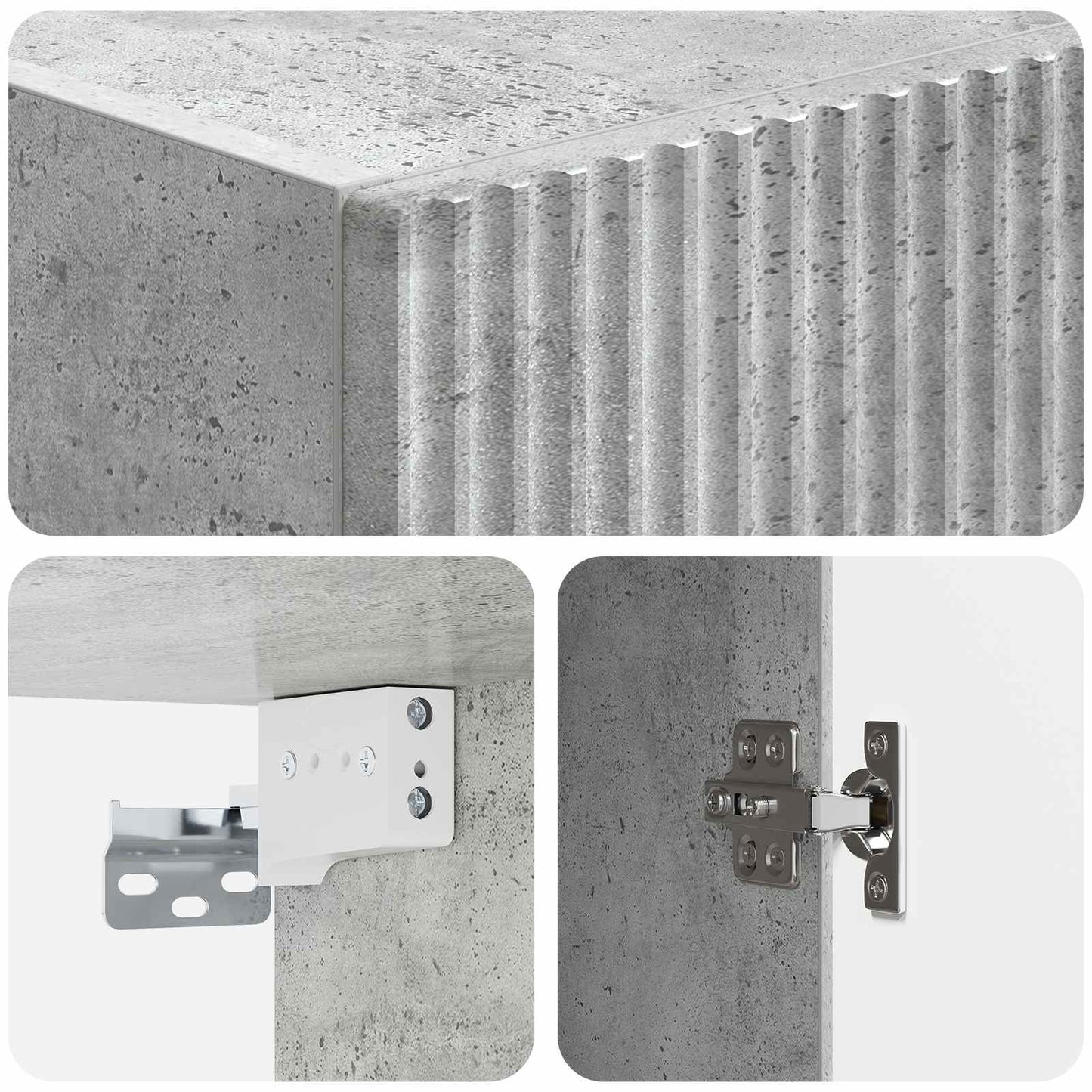 Cabinet Set 2 pcs Concrete Grey Engineered Wood