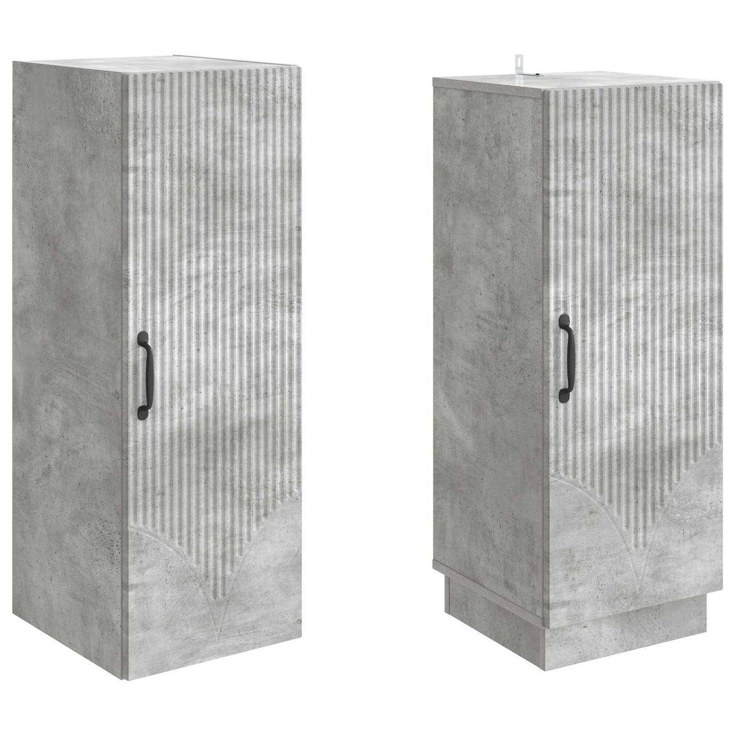 Cabinet Set 2 pcs Concrete Grey Engineered Wood