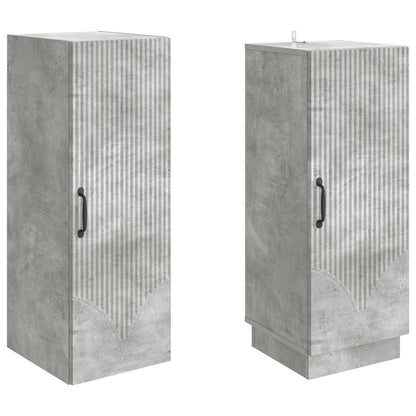 Cabinet Set 2 pcs Concrete Grey Engineered Wood