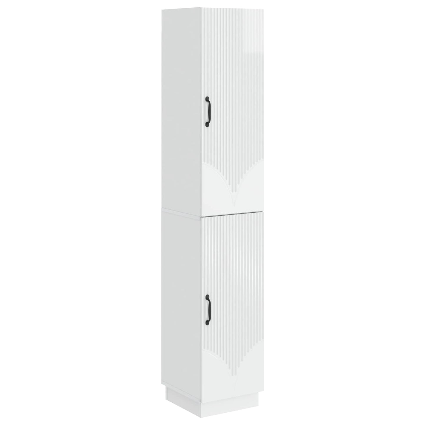 Cabinet Set 2 pcs High Gloss White Engineered Wood