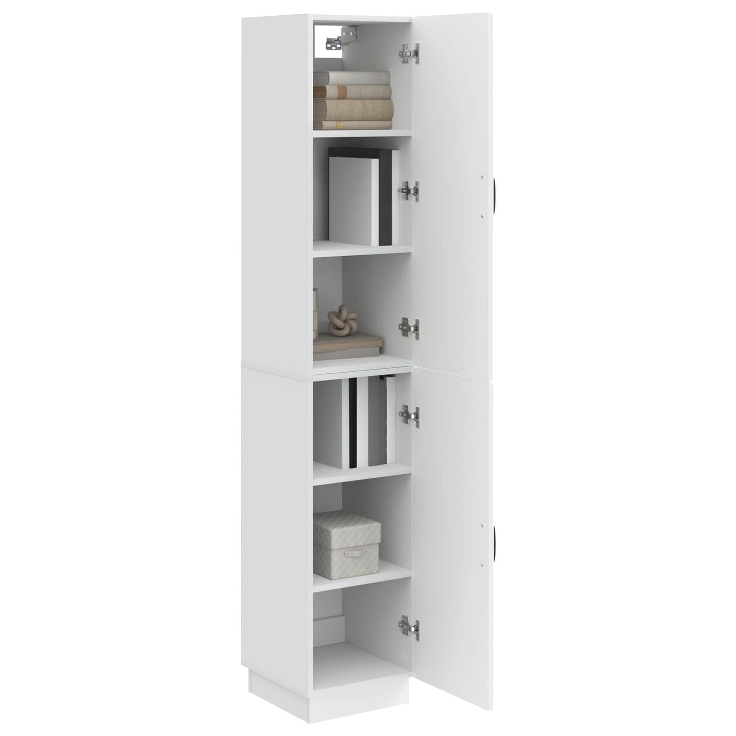 Cabinet Set 2 pcs High Gloss White Engineered Wood