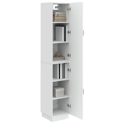 Cabinet Set 2 pcs High Gloss White Engineered Wood