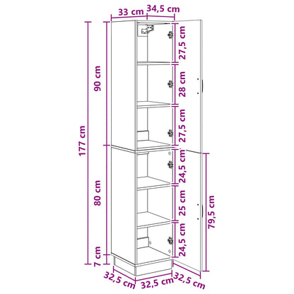 Cabinet Set 2 pcs High Gloss White Engineered Wood