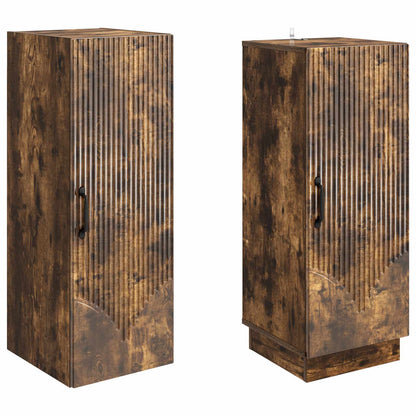 Cabinet Set 2 pcs Smoked Oak Engineered Wood