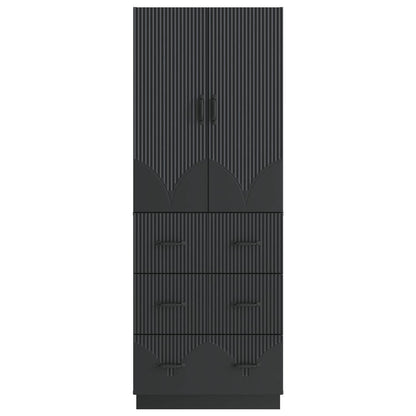 Cabinet Set 2 pcs 66 x 34.5 x 87 cm Engineered Wood Black