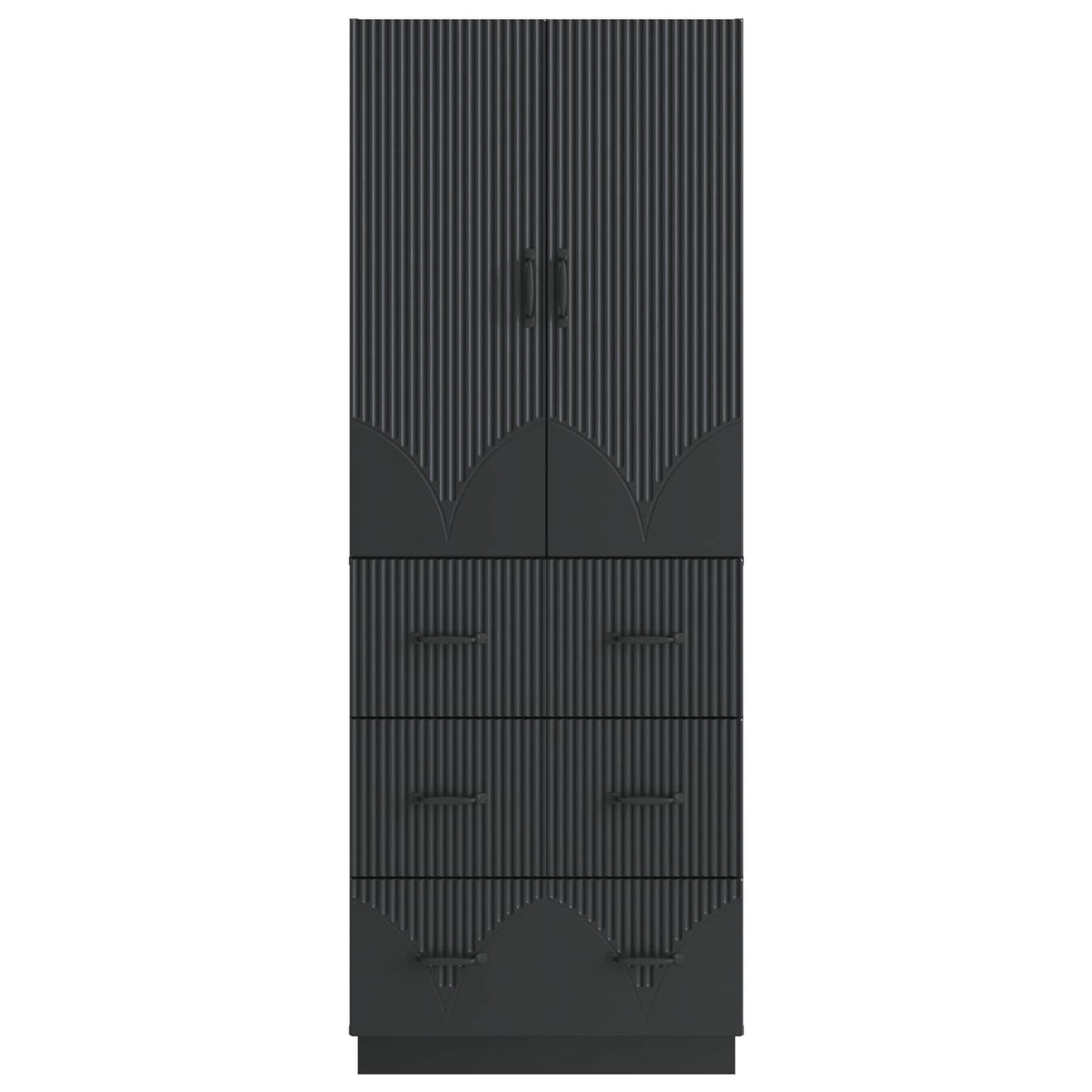 Cabinet Set 2 pcs Black 66 x 34.5 x 87 cm Engineered Wood