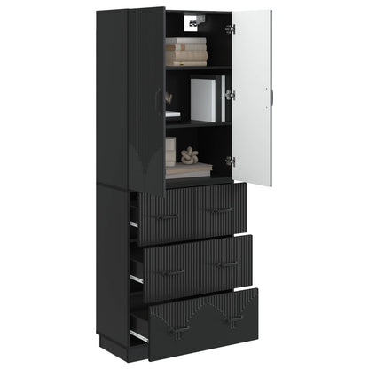 Cabinet Set 2 pcs Black 66 x 34.5 x 87 cm Engineered Wood