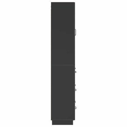 Cabinet Set 2 pcs Black 66 x 34.5 x 87 cm Engineered Wood