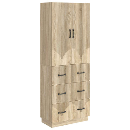 Cabinet Set 2 pcs 66 x 34.5 x 87 cm Engineered Wood Sonoma Oak