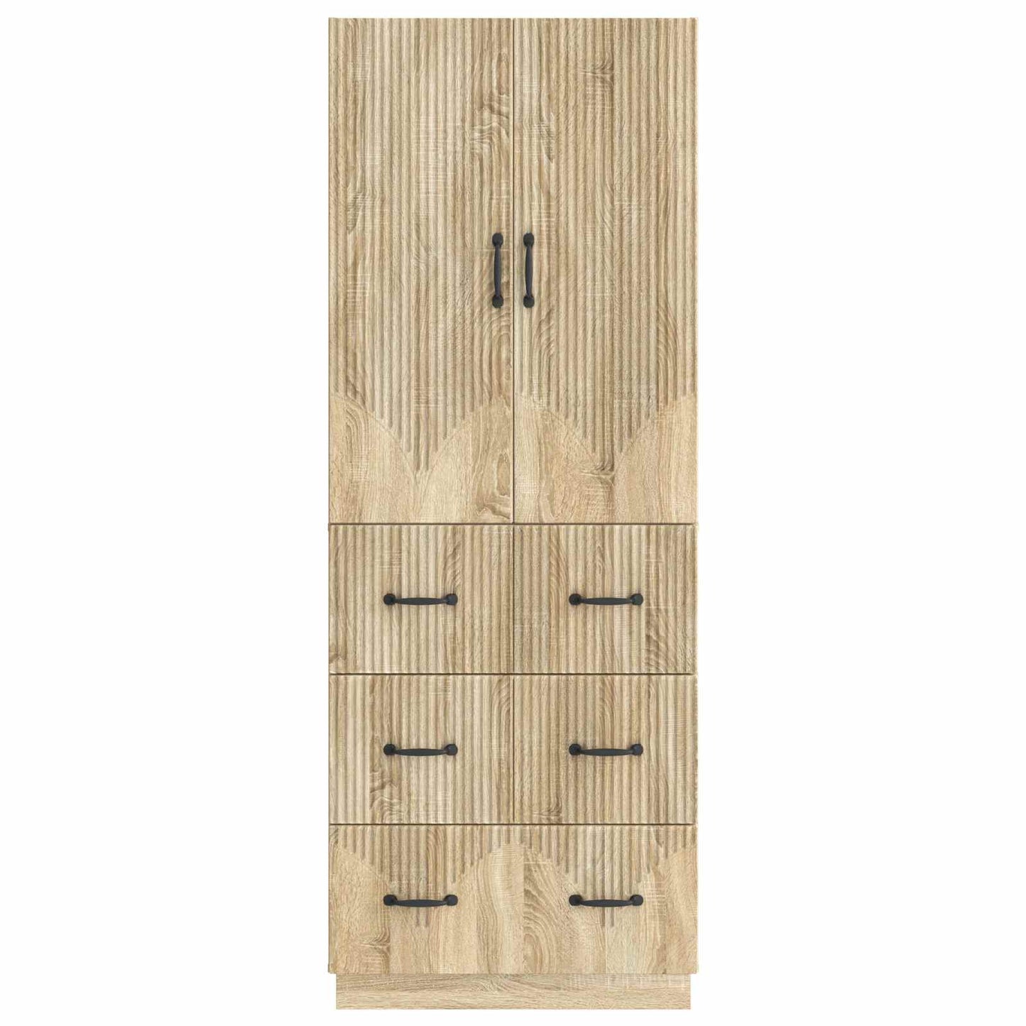 Cabinet Set 2 pcs 66 x 34.5 x 87 cm Engineered Wood Sonoma Oak