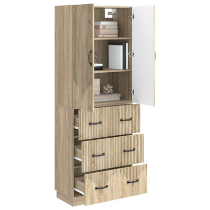 Cabinet Set 2 pcs 66 x 34.5 x 87 cm Engineered Wood Sonoma Oak