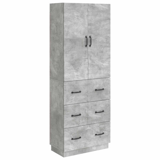 Cabinet Set 2 pcs Concrete Grey 66 x 34.5 x 87 cm