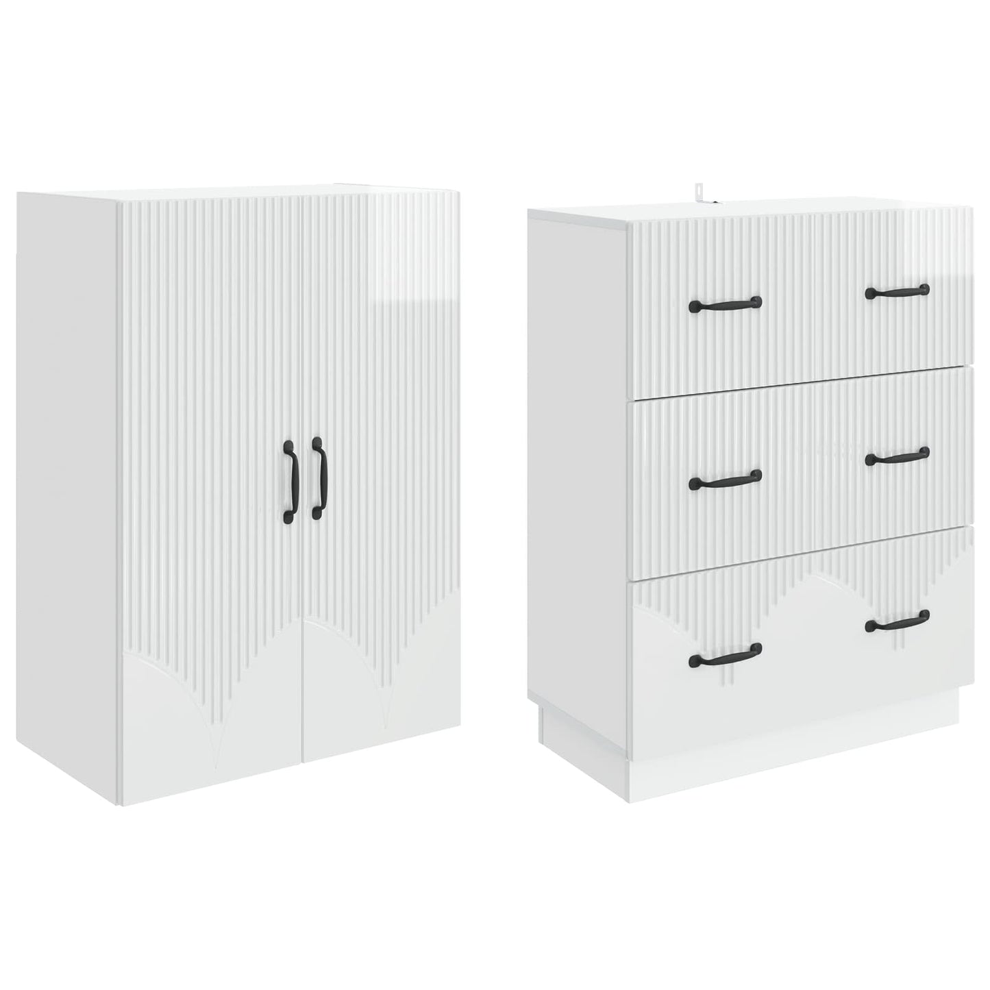 Cabinet Set 2 pcs 66 x 34.5 x 87 cm Engineered Wood