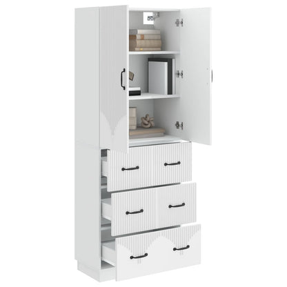 Cabinet Set 2 pcs High Gloss White 66 x 34.5 x 87 cm